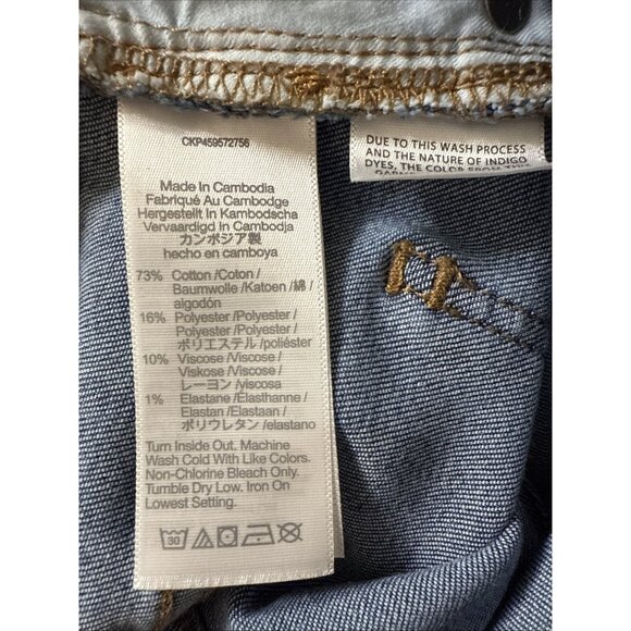 MADEWELL Size 24 Cali Demi Boot Cut Blue Jeans Denim Raw Hem Stretch Medium Wash - Picture 12 of 13